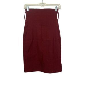 Top 10 USA Women's High Waste Burgundy Skirt